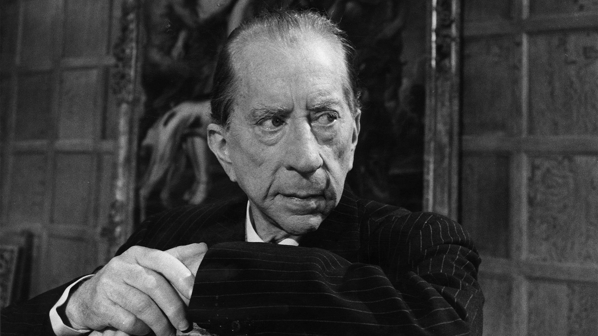 Black-and-white photo of J Paul Getty
